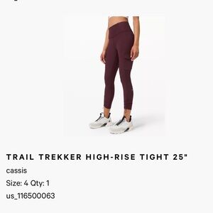 Lululemon Trail Trekker hi-rise tight 25” - size 4 - great condition